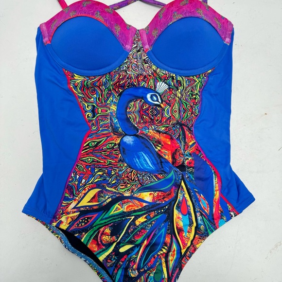 NWT BLUMOSS ZENANA HALTER MAILLOT ONE-PIECE SWIMSUIT - Picture 6 of 15